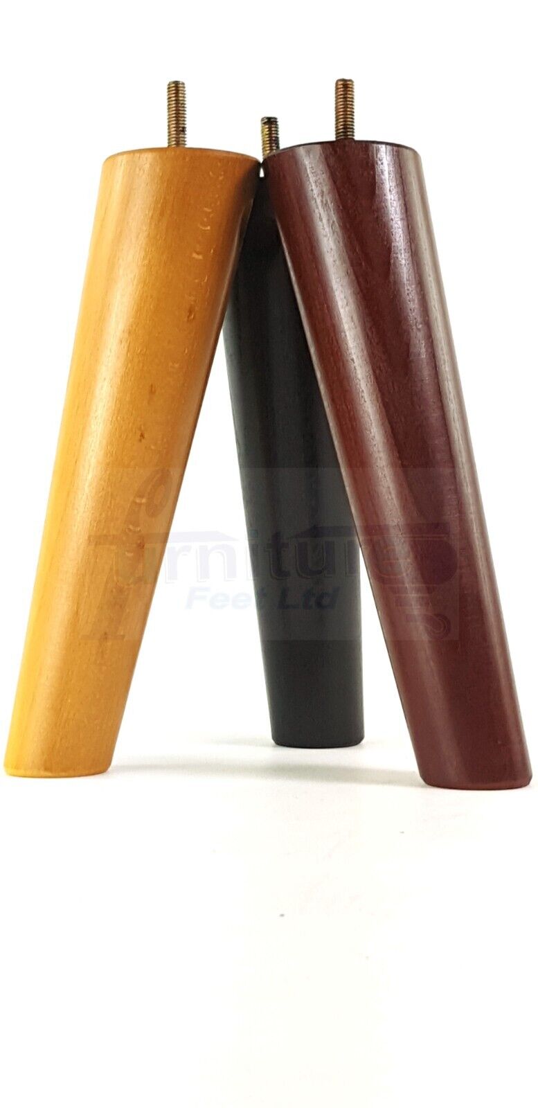4x Wood Replacement Angled Furniture Chair Legs M8 Settee Sofa Feet 240mm High