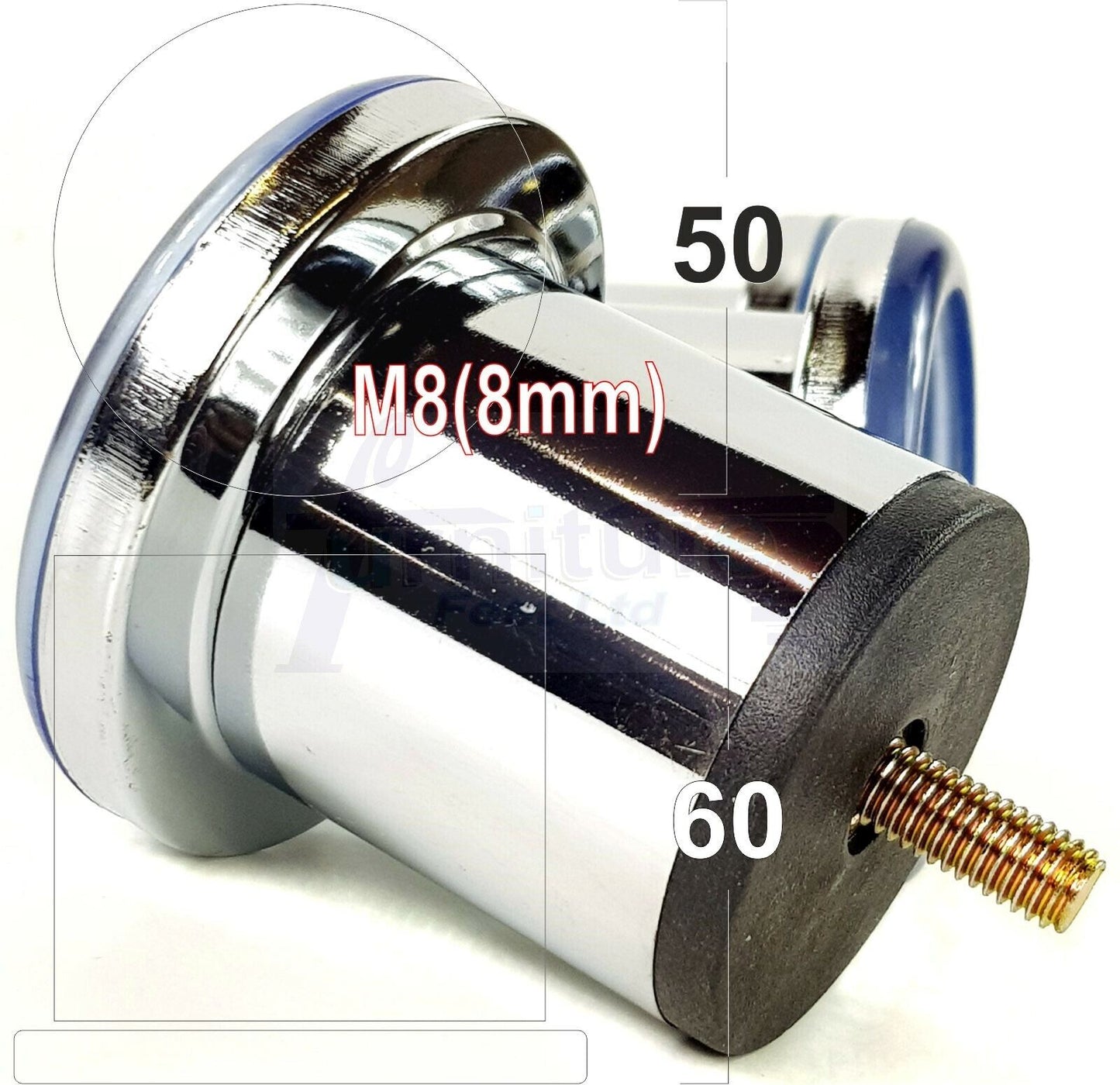 Metal Furniture Feet Chrome Replacement Metal Legs M8 Set of 4