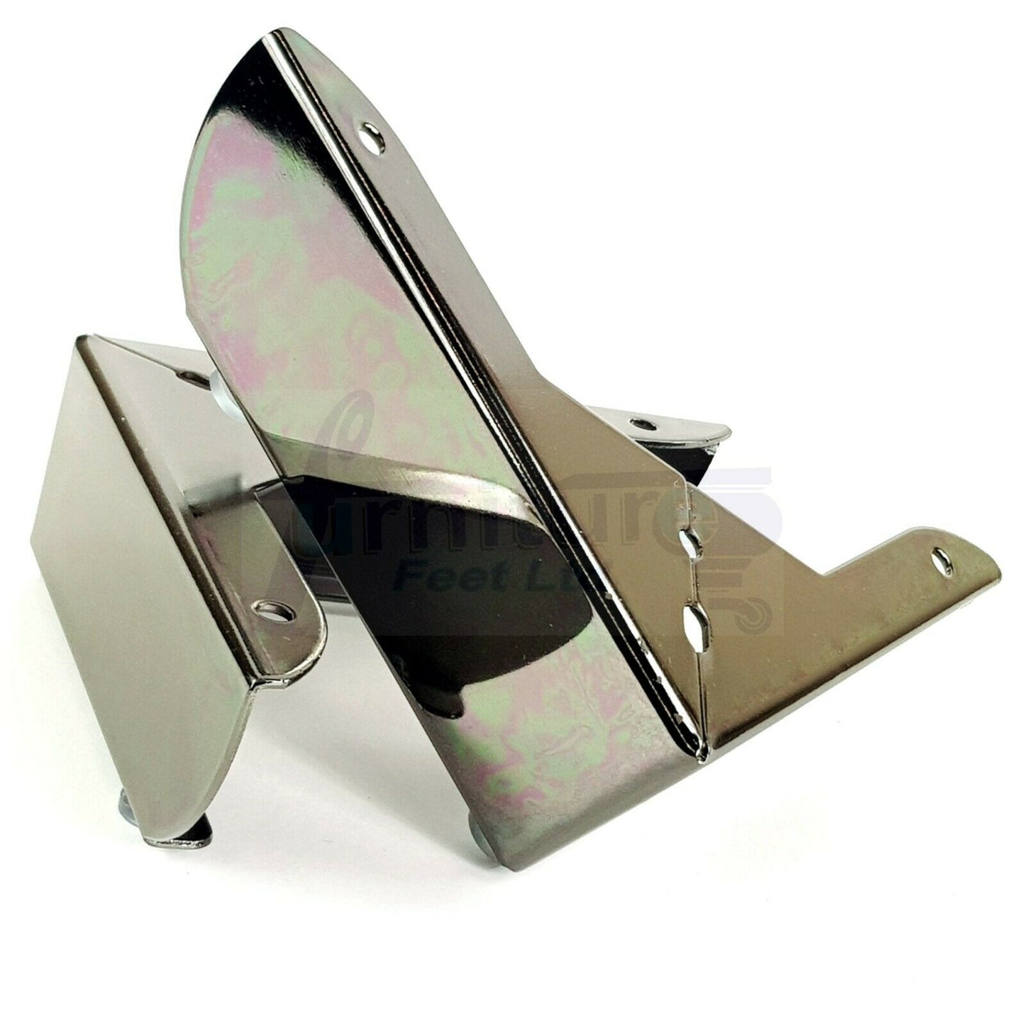 4x Metal Furniture Legs 40mm High Chair Settee Sofa Feet Black Chrome (Self-Fix)