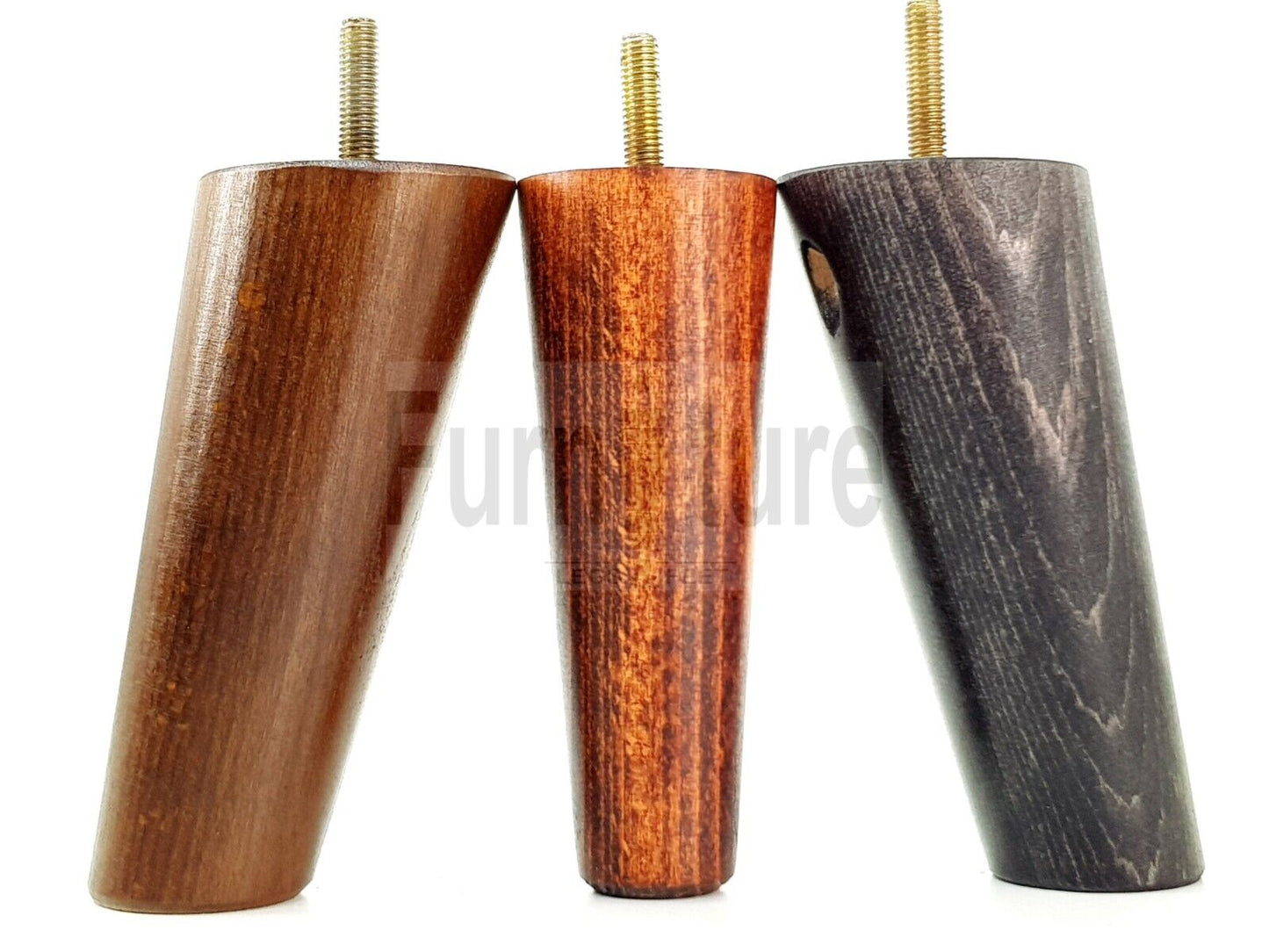 4 Solid Wood Turned Furniture Feet Replacement Mid Centry 2 Angled Retro Legs 135mm High 2 Straight M8 Sofa Chairs Stools Cabinets Beds
