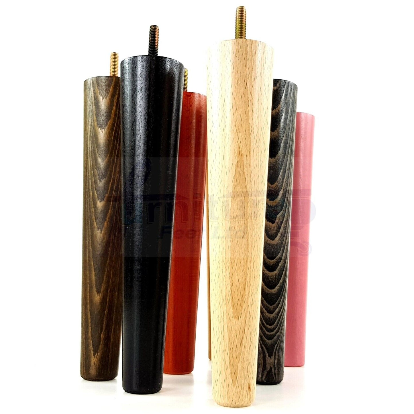 4 Retro Wood Replacement Furniture Chair Legs M8 Footstool Settee Sofa Feet 220mm High