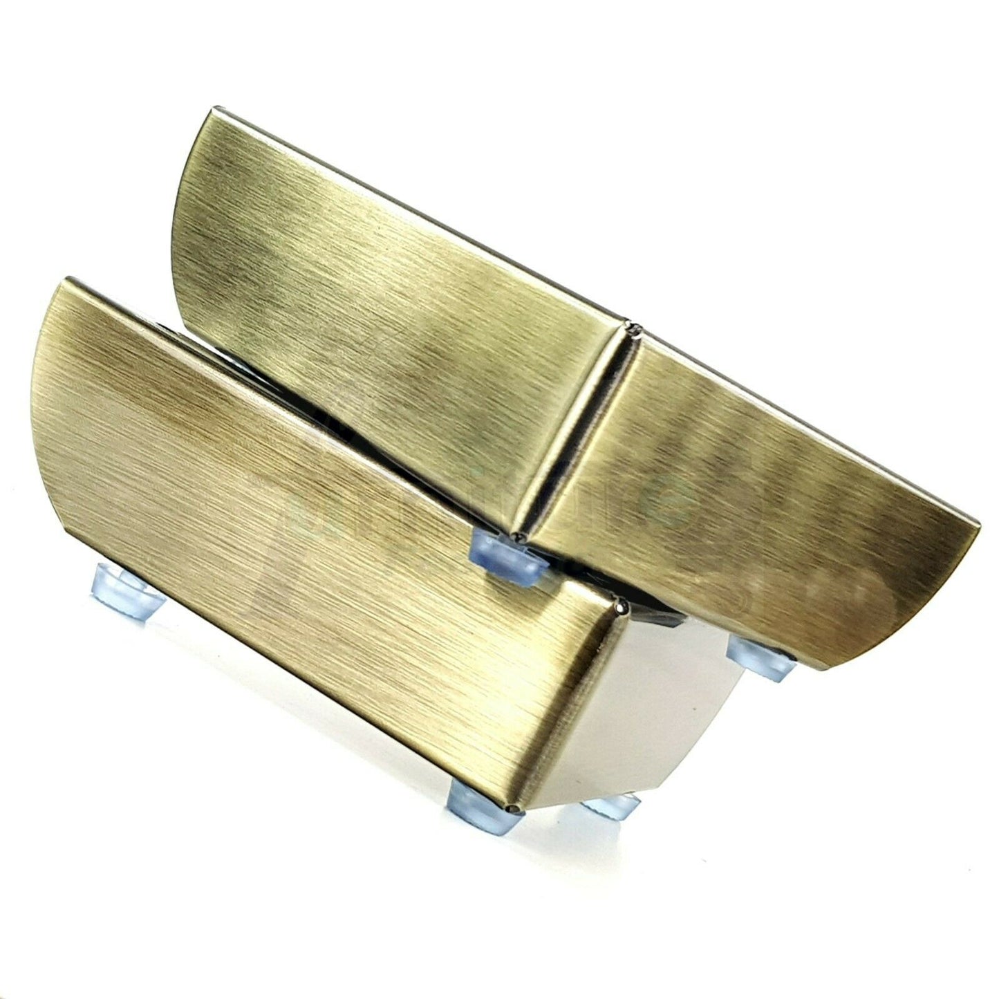 4x Metal Furniture Legs 40mm High Chair Feet Cabinets Brushed Brass (Self-Fix)