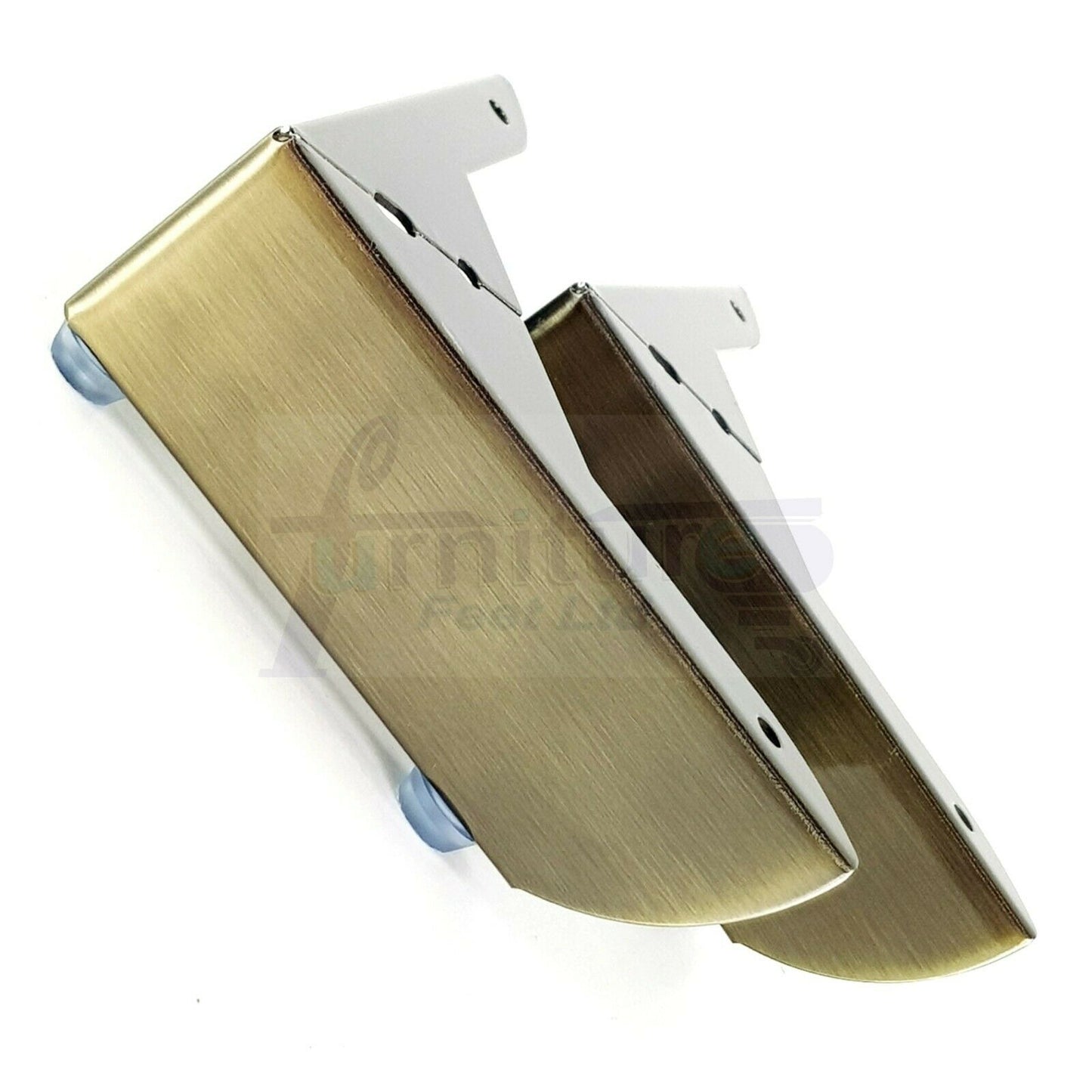 4x Metal Furniture Legs 40mm High Chair Feet Cabinets Brushed Brass (Self-Fix)