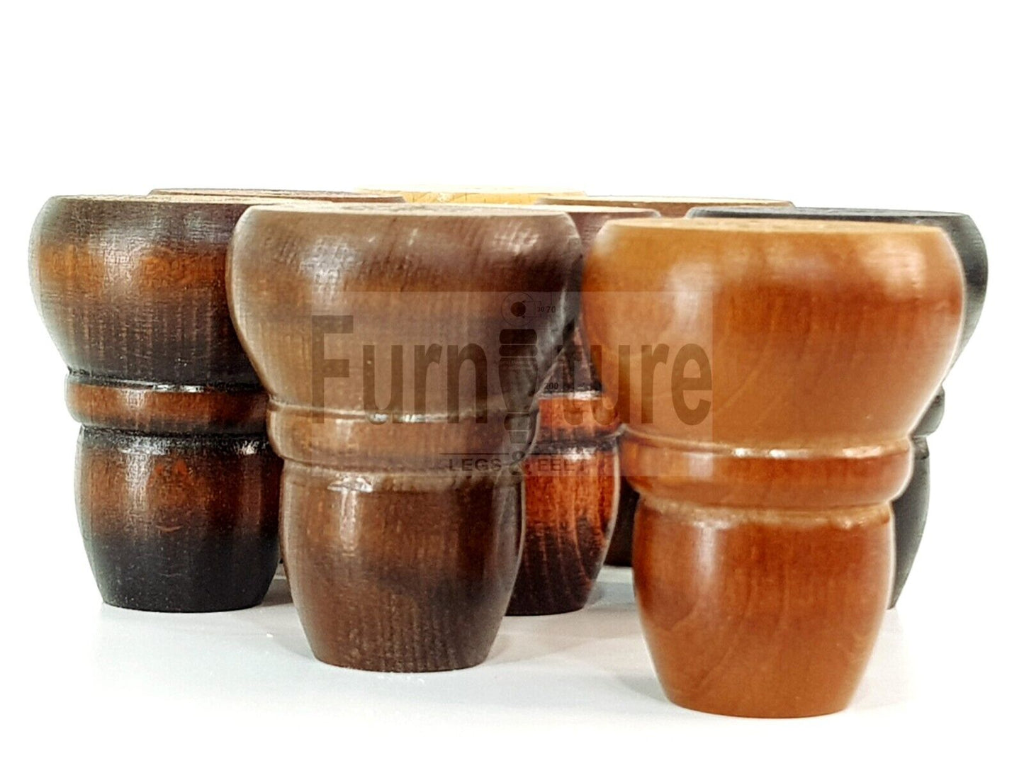 Set Of 4 Turned Wood Repacement Furniture Legs Sofa Chair Settee Feet 82mm