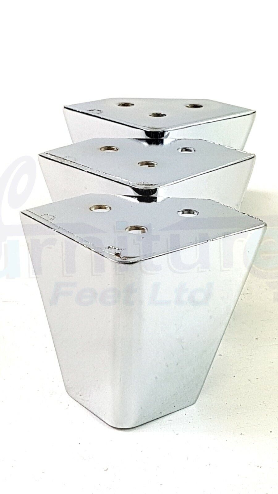 4 Metal Furniture Legs 60mm High Chrome Corner Feet Sofa Chair Beds Cabinets