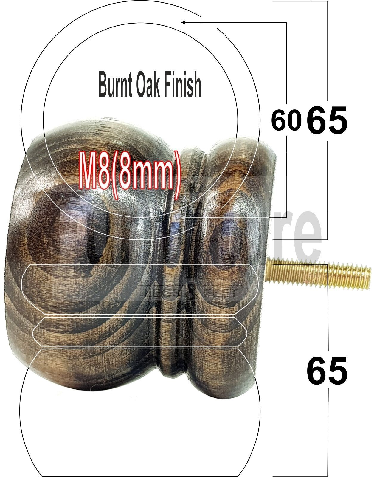 4 Wood Bun Feet Replacement Turned Furniture Legs 60mm High Multiple Colours 2 Inches Tall Chairs Stools Sofa Beds Cabinets M8