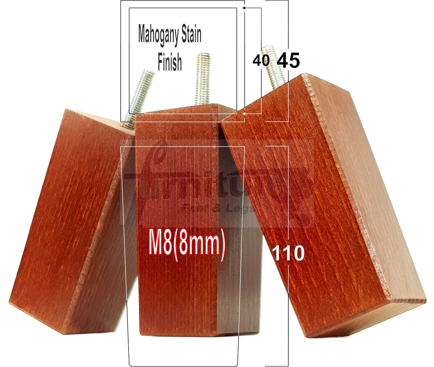 4 Wood Furniture Feet Replacement Legs 110mm High Chairs Stools Sofa Bed Settee & Cabinets M8