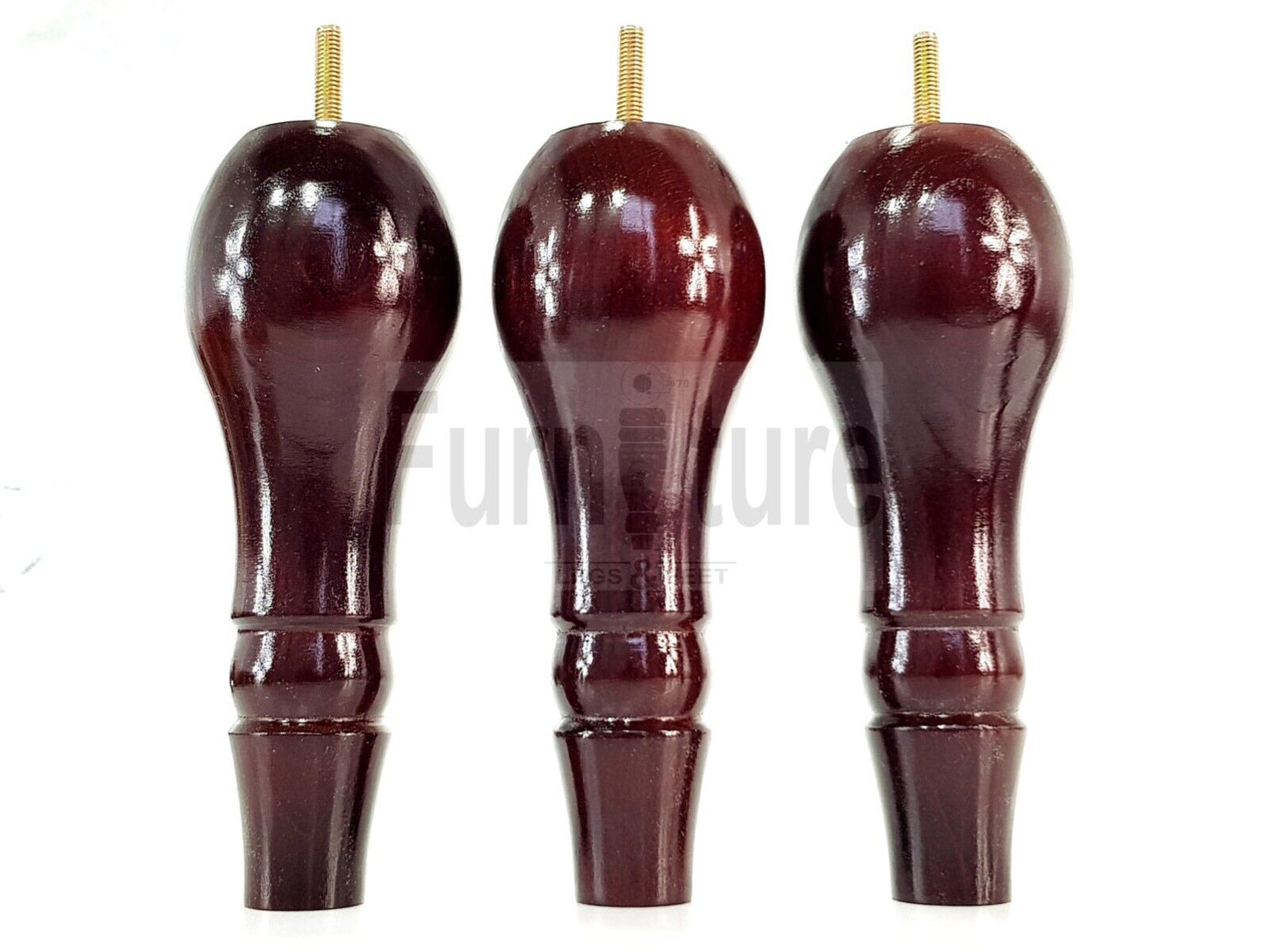 4x Solid Wood Turned Replacement M8 Furniture Legs Sofa Chair Settee Feet 200mm
