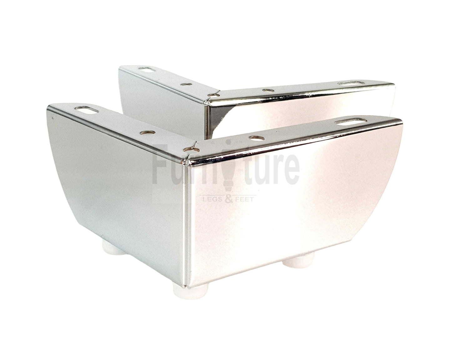 4 Chrome Furniture Legs Metal Feet 50mm High Sofa Chair Cabinets Stools Beds