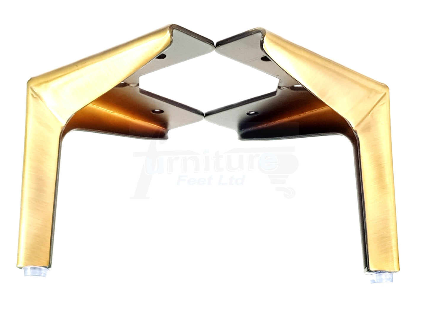 4x FURNITURE FEET METAL ANTIQUE BRUSHED BRASS FURNITURE LEGS SOFAS CHAIRS STOOLS 125mm HIGH PKC402 PreDrilled