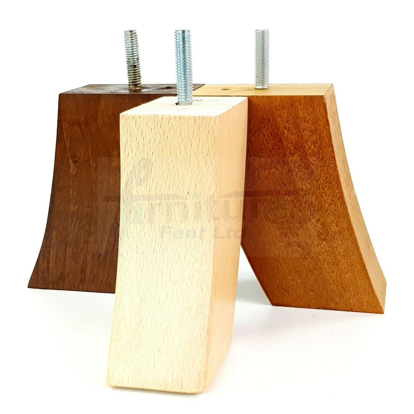 SET OF 4 WOODEN FURNITURE FEET 100mm HIGH REPLACEMENT SOFA LEGS 8mm Thread