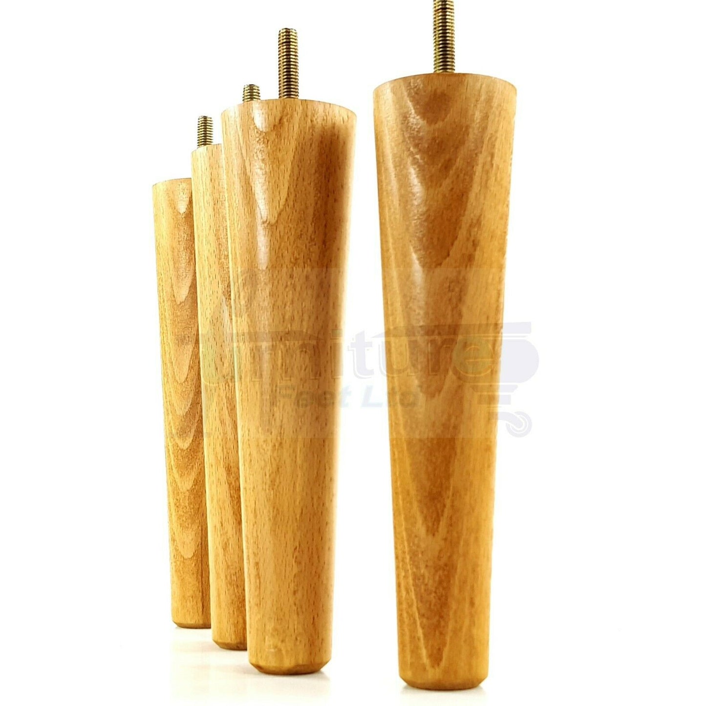 4 Solid Retro Wood Replacement Furniture Chair Legs M8 Settee Sofa Feet 230mm High