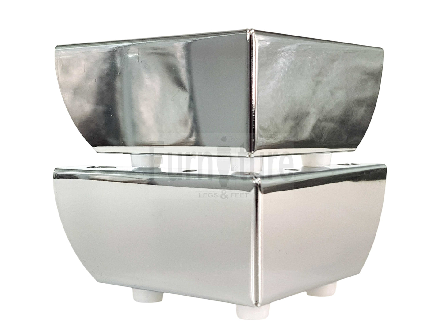 4 Chrome Furniture Legs Metal Feet 50mm High Sofa Chair Cabinets Stools Beds