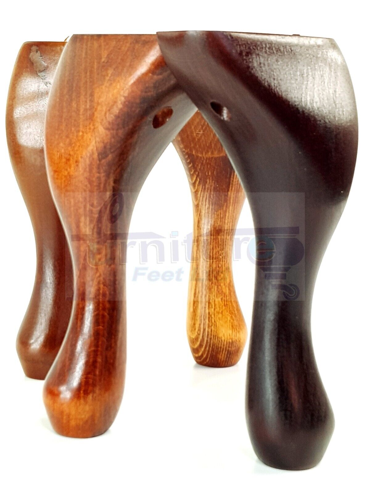 4 Wooden Traditional Queen Anne Furniture Legs 225mm Sofa Chair Beds (Self-Fix)