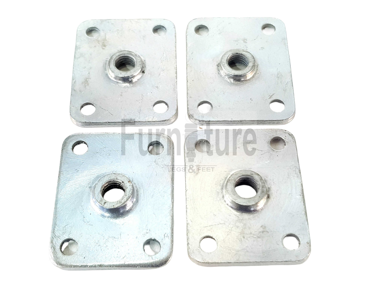 Furniture Fittings, Upholstery Fitting, Leg Fitting Nuts, Straight Fixing Plates x4