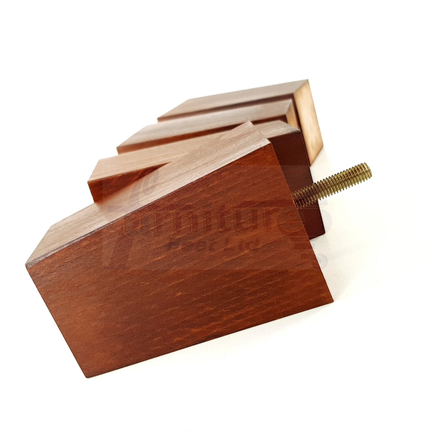 Solid Wood Furniture Feet Square Replacement Block Tapered Legs 100mm High M8 Set of 4 Sofa Chairs Stools Cabinets Beds