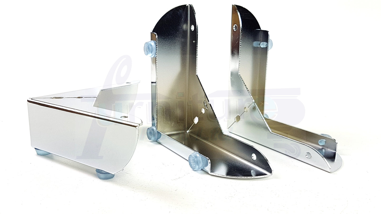 4x FURNITURE FEET METAL CHROME FURNITURE LEGS SOFAS CHAIRS STOOLS 50mm HIGH TSP2109 PreDrilled