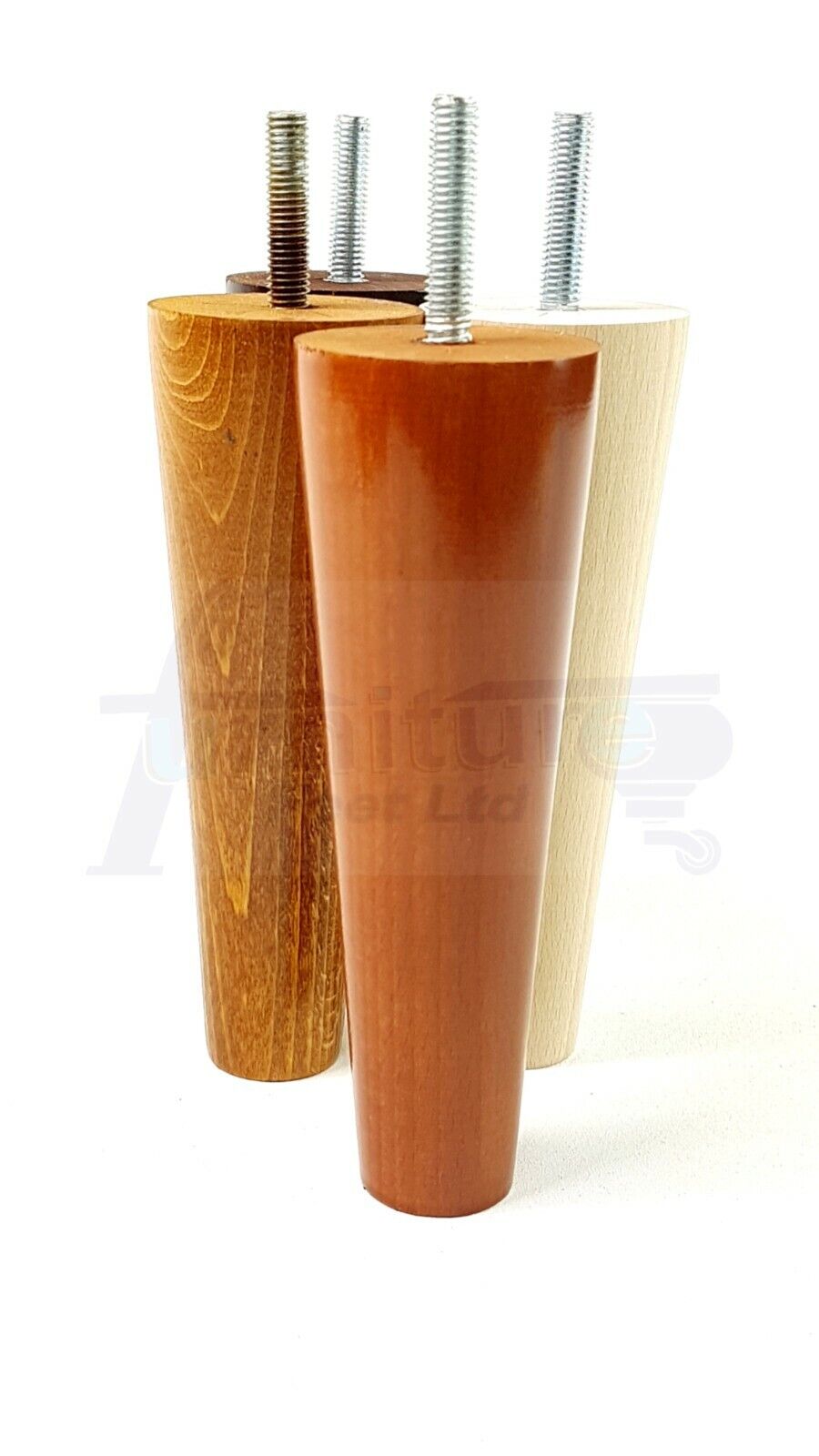 4 Solid Retro Wood Replacement Turned Furniture Chair Legs M8 Settee Sofa Feet 125mm High