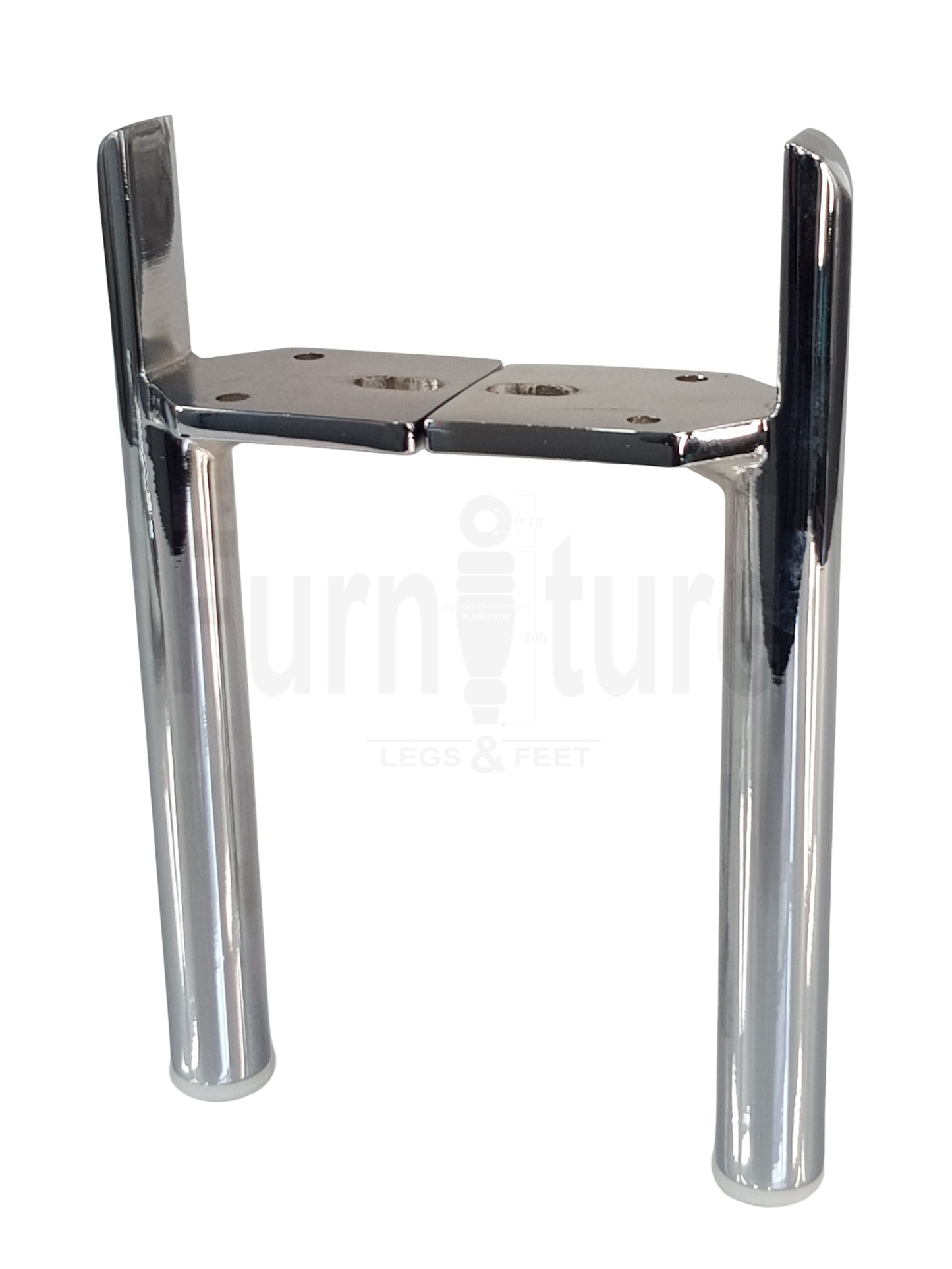 4 Chrome Furniture Settee Legs Cabinet Sofa Metal Feet 170mm High Chair Beds