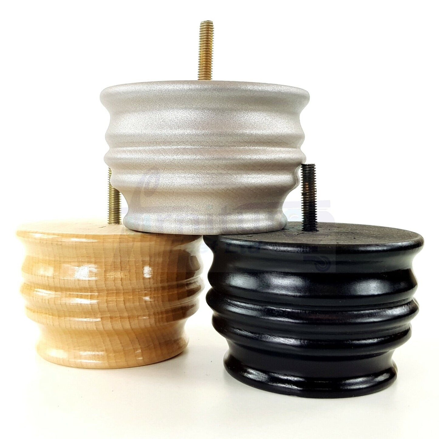 4x Turned Wooden Furniture Replacement Legs 65mm High 8mm Tread