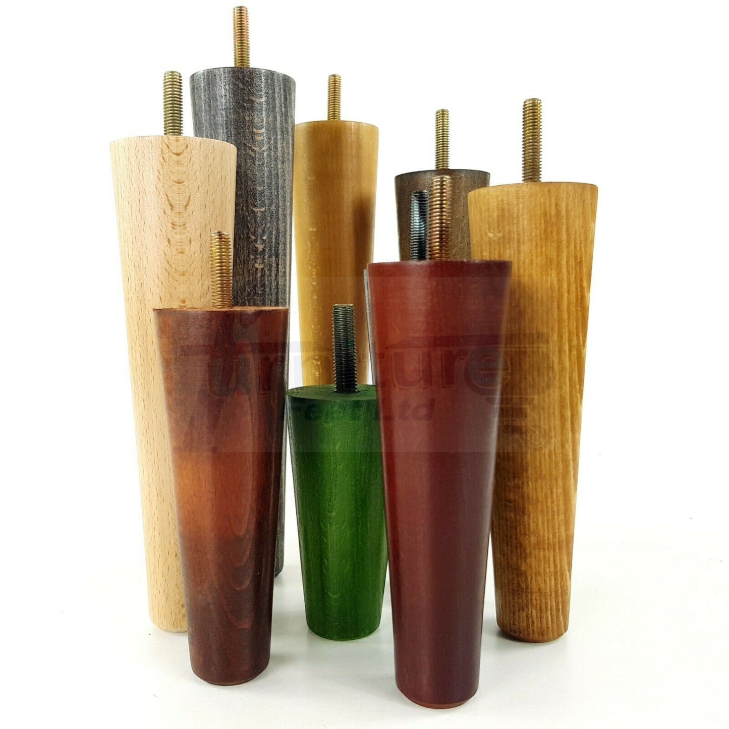 4 Solid Retro Wood Replacement Furniture Chair Legs M8 Settee Sofa Feet 230mm High