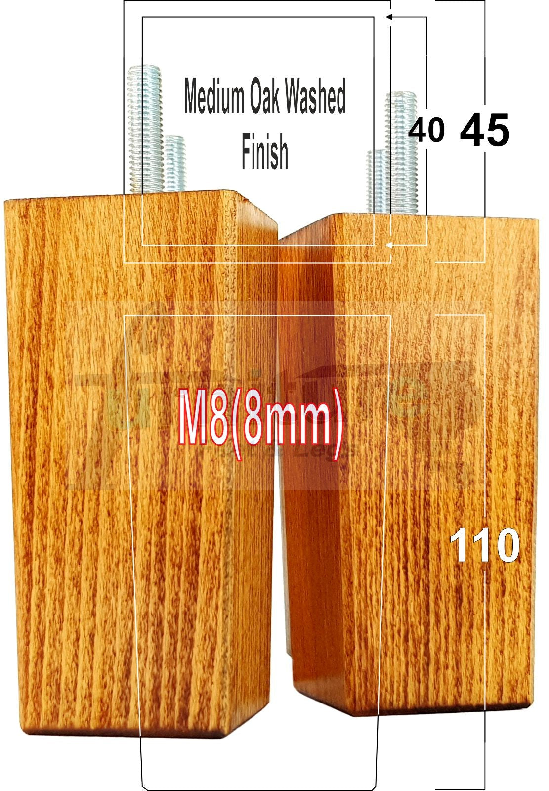 4 Wood Furniture Feet Replacement Legs 110mm High Chairs Stools Sofa Bed Settee & Cabinets M8