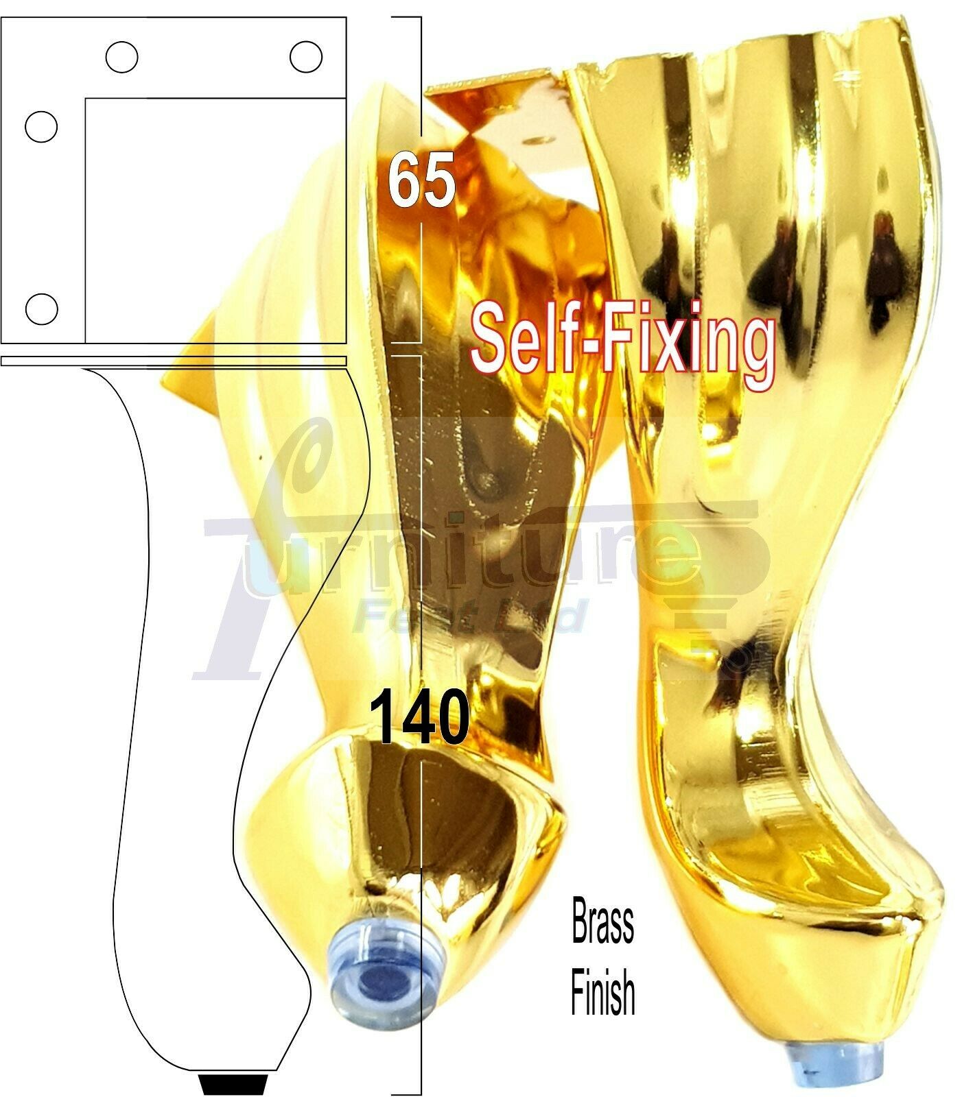 4 Metal Queen Anne Feet 140mm High Furniture Legs Sofa Chair Cabinet Stool Bed