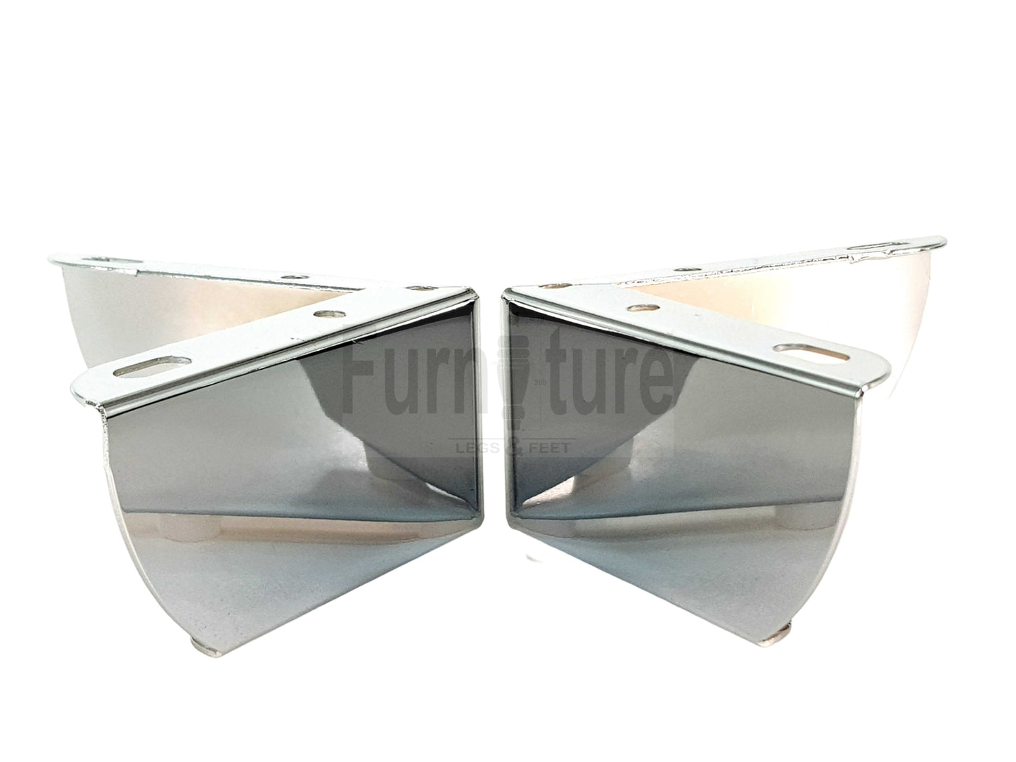 4 Chrome Furniture Legs Metal Feet 50mm High Sofa Chair Cabinets Stools Beds