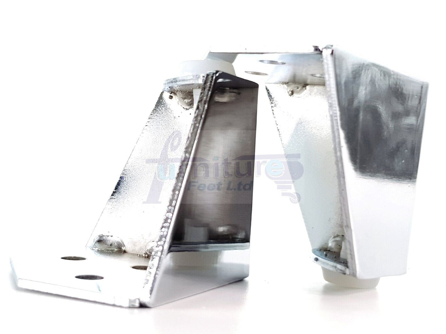 4 Metal Furniture Legs 60mm High Chrome Corner Feet Sofa Chair Beds Cabinets