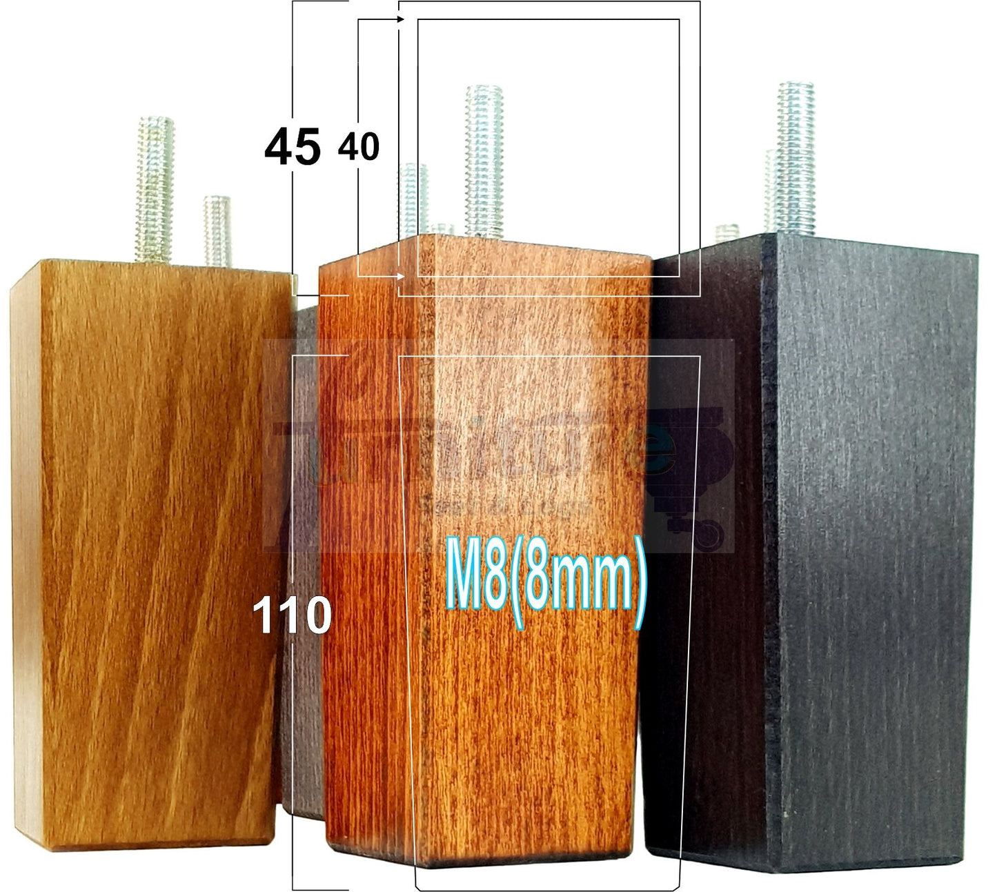 4 Wood Furniture Feet Replacement Legs 110mm High Chairs Stools Sofa Bed Settee & Cabinets M8