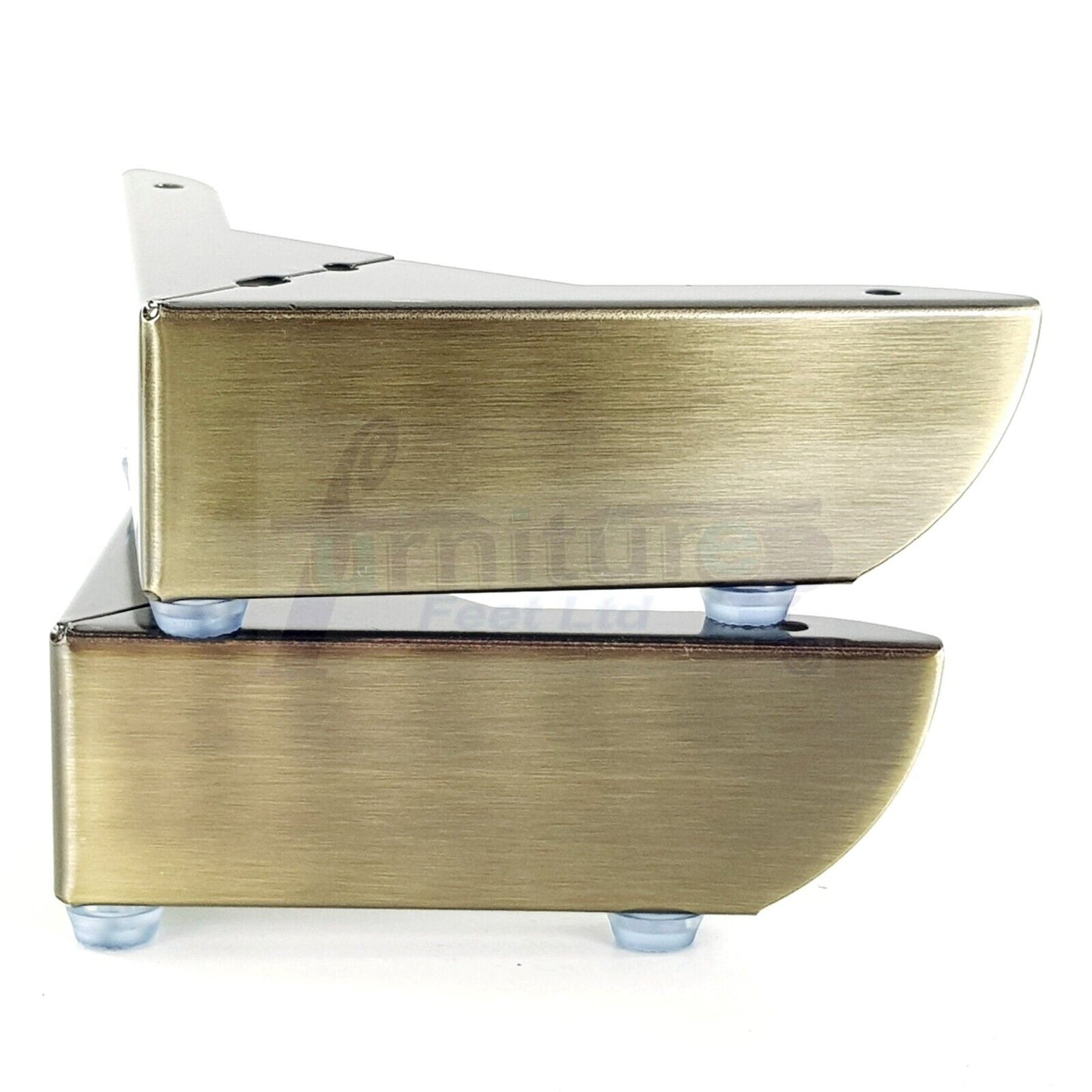 4x Metal Furniture Legs 40mm High Chair Feet Cabinets Brushed Brass (Self-Fix)