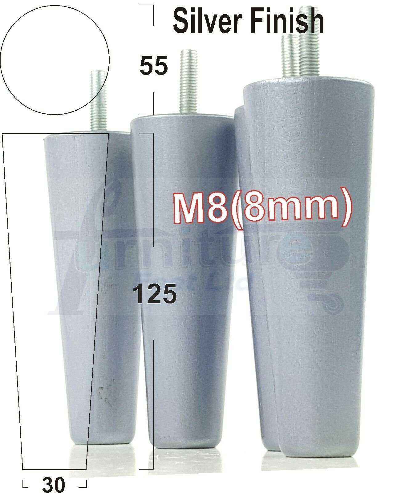 4 Solid Retro Wood Replacement Turned Furniture Chair Legs M8 Settee Sofa Feet 125mm High