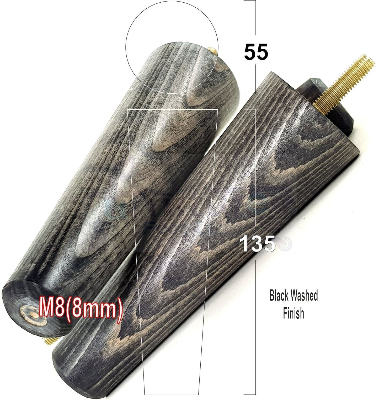 4 Solid Wood Replacement Furniture Chair Legs M8 Settee Sofa Feet 135mm High