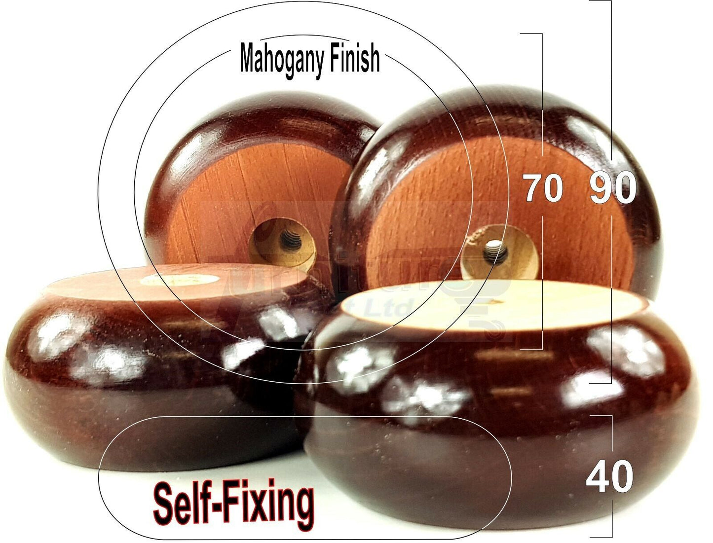 Set Of 4 Solid Wood Replacement Couch Settee Chair Legs Sofa Feet 40mm High