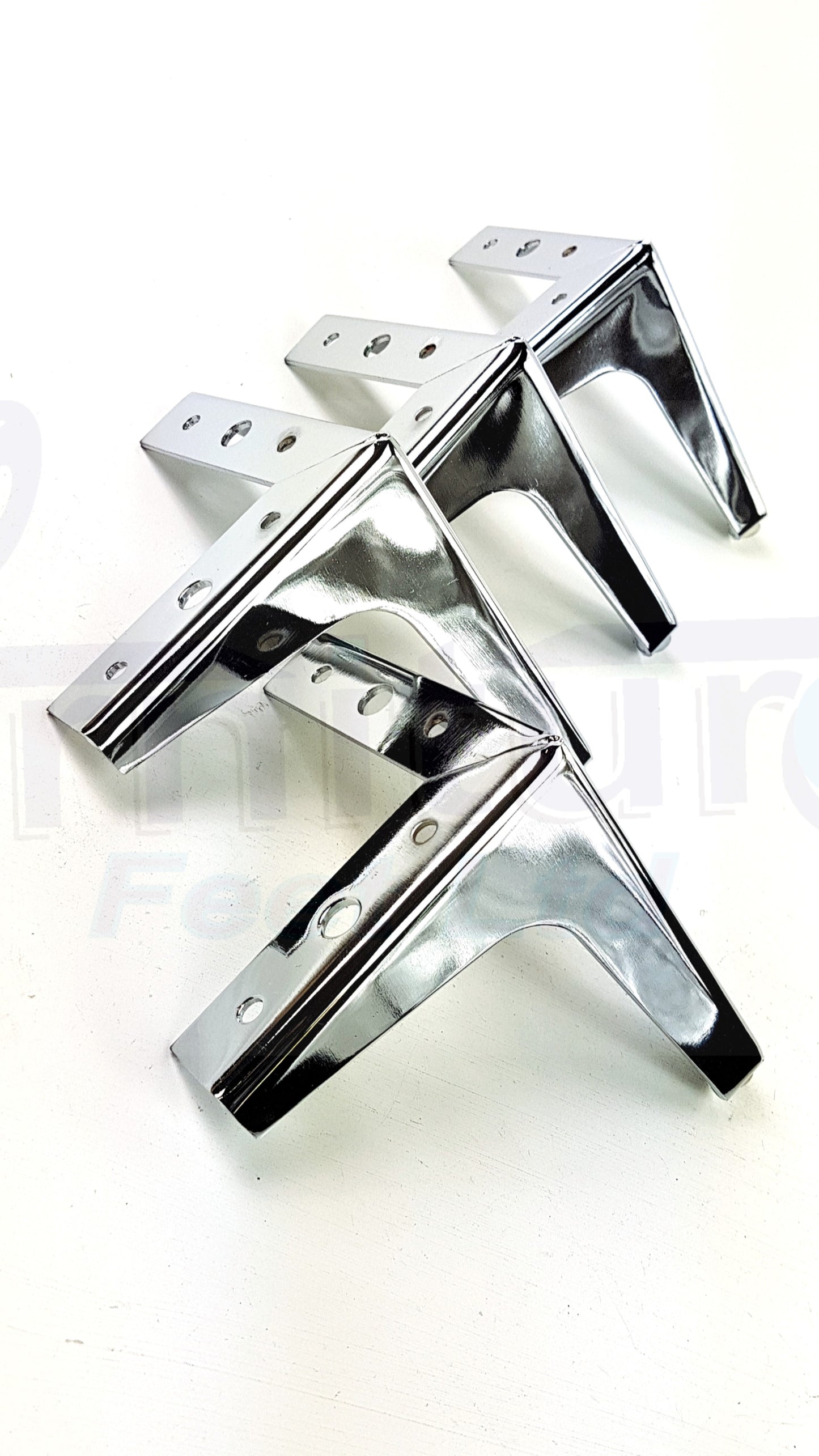4x Metal Feet Silver Chrome Finished Furniture Metal Legs 150mm High For Sofa Chairs Stools Beds Cabinets Corner Furniture Leg Self Fixing