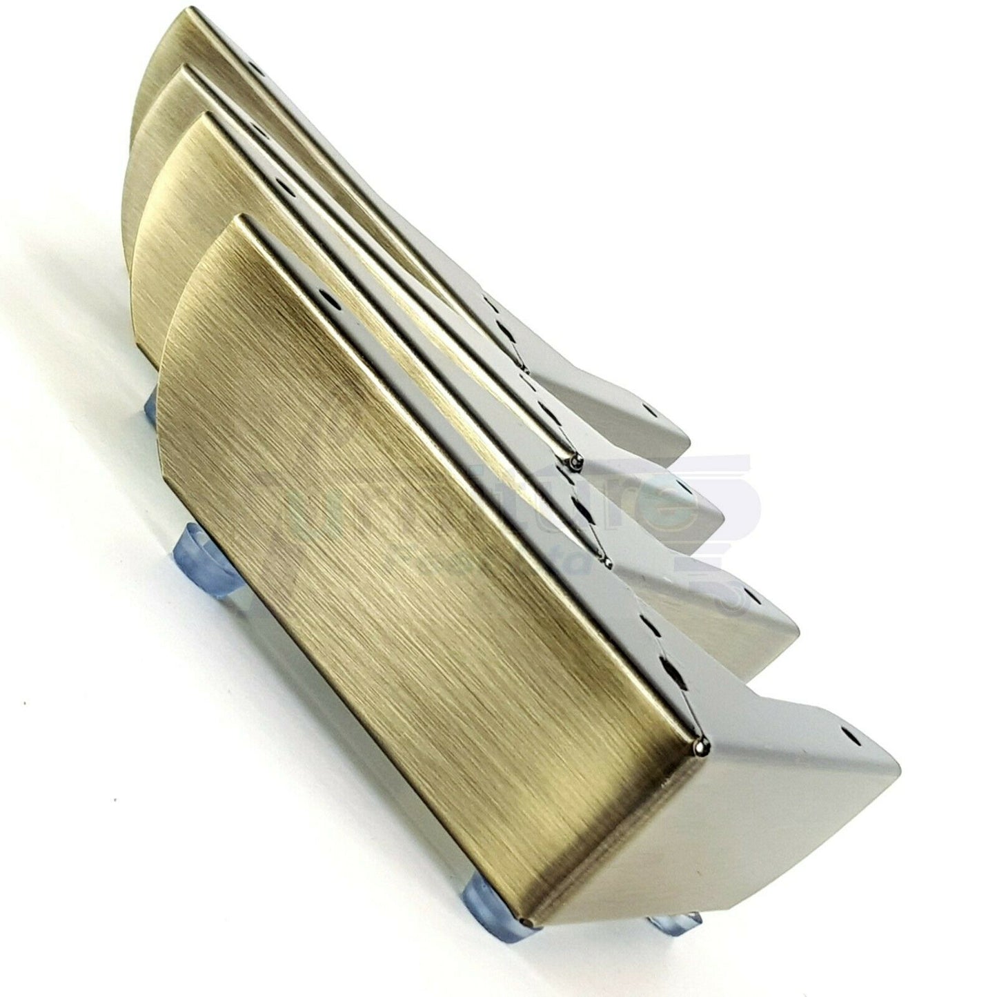 4x Metal Furniture Legs 40mm High Chair Feet Cabinets Brushed Brass (Self-Fix)