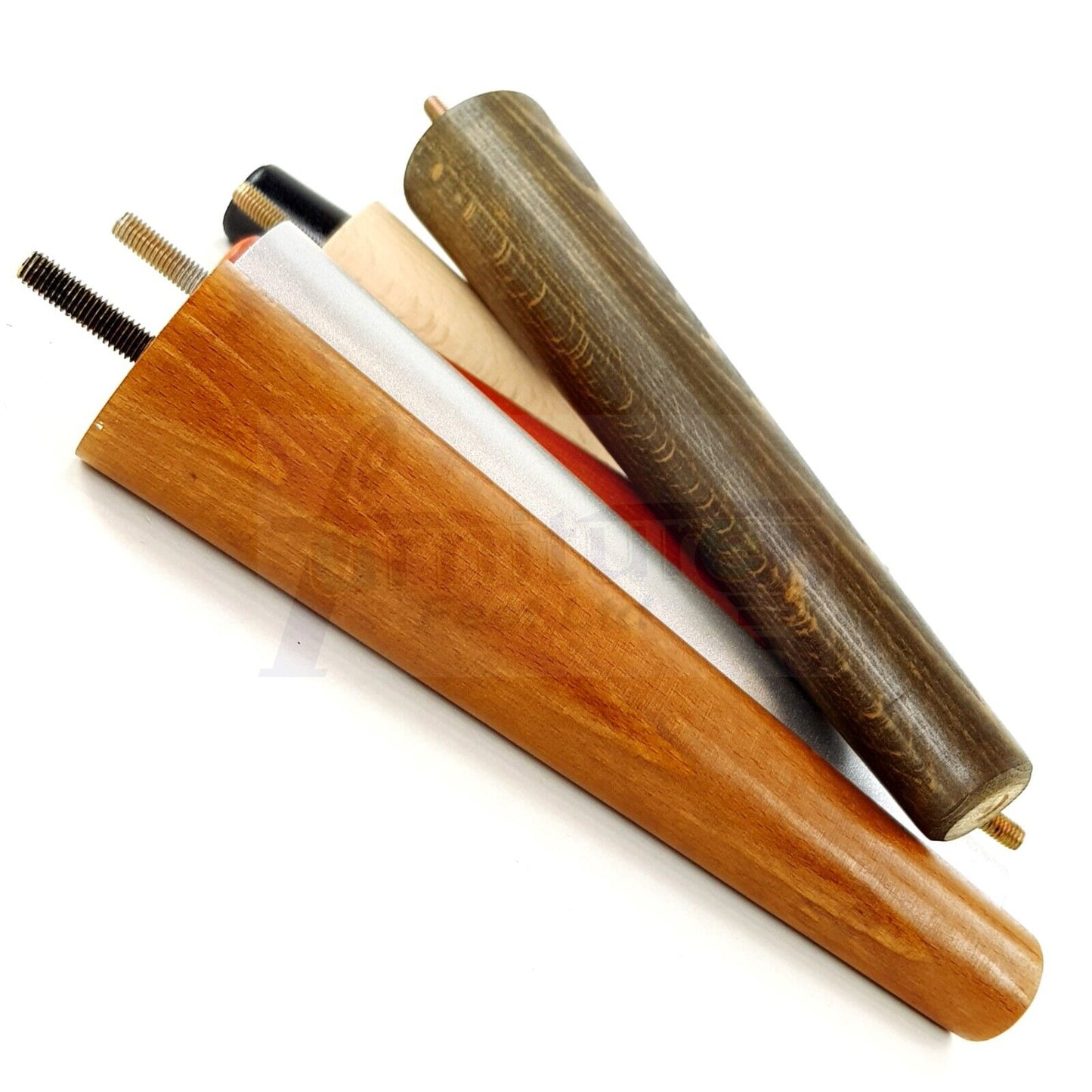 4 Retro Wood Replacement Furniture Chair Legs M8 Footstool Settee Sofa Feet 220mm High