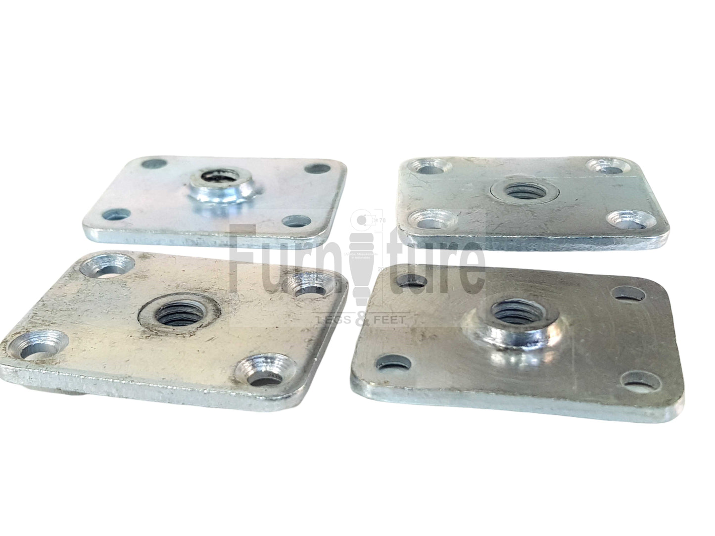 Furniture Fittings, Upholstery Fitting, Leg Fitting Nuts, Straight Fixing Plates x4