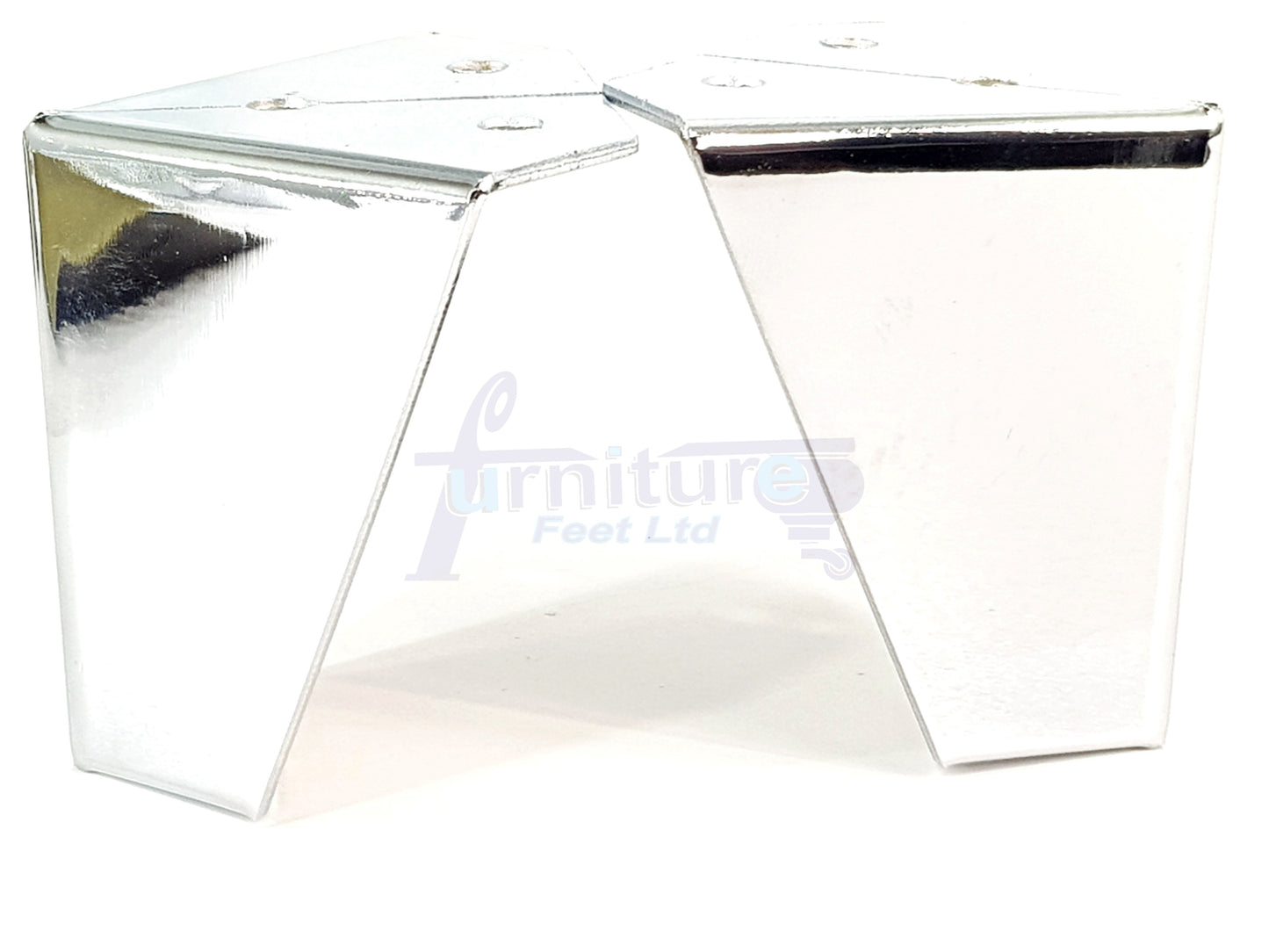 4 Metal Furniture Legs 95mm High Chrome Corner Feet Sofa Chair Beds Cabinets