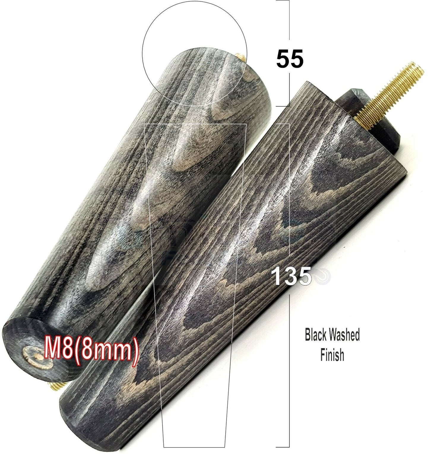 4 Solid Wood Replacement Furniture Chair Legs M8 Settee Sofa Feet 135mm High