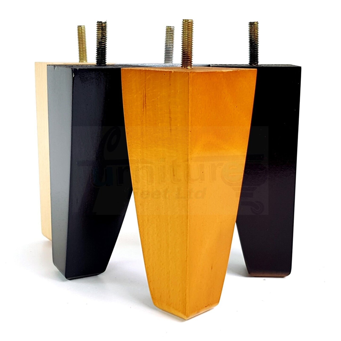 4x Tapered Square Furniture Legs Sofa Feet M8 for Chairs, Settees 150mm High