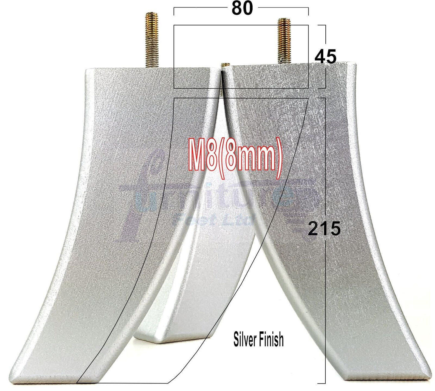 SET OF 4 WOODEN FURNITURE FEET 215mm HIGH REPLACEMENT SOFA LEGS 8mm Thread
