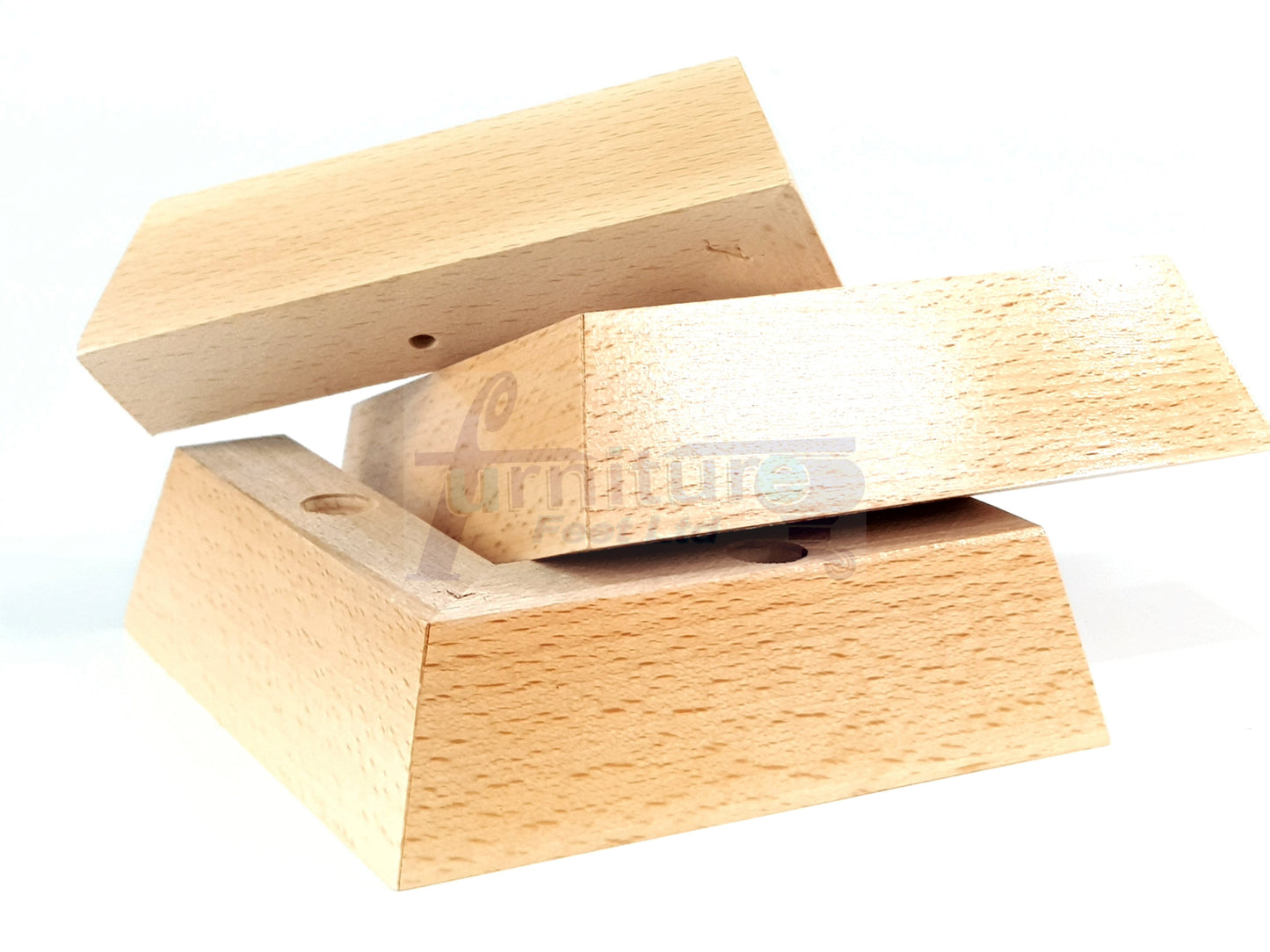 Set Of 4 Wooden Corner Furniture Feet 40mm High Replacement Sofa Chair Legs