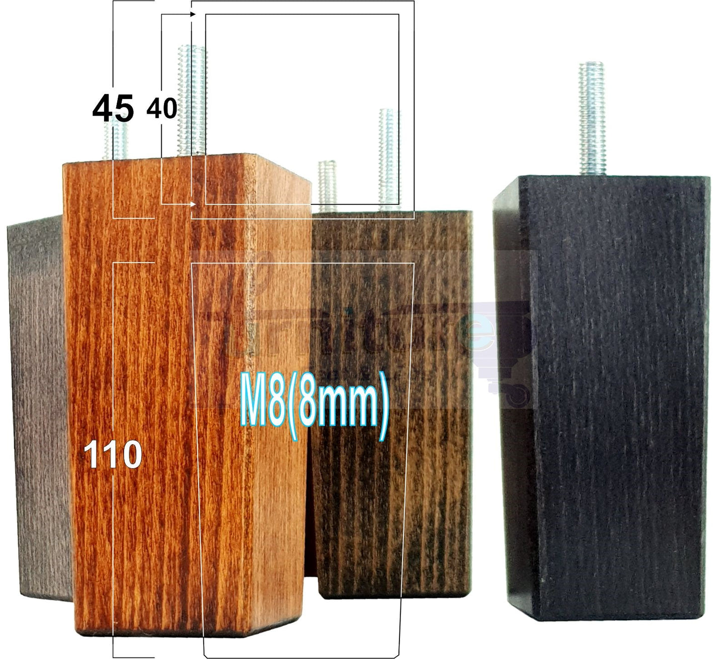 4 Wood Furniture Feet Replacement Legs 110mm High Chairs Stools Sofa Bed Settee & Cabinets M8