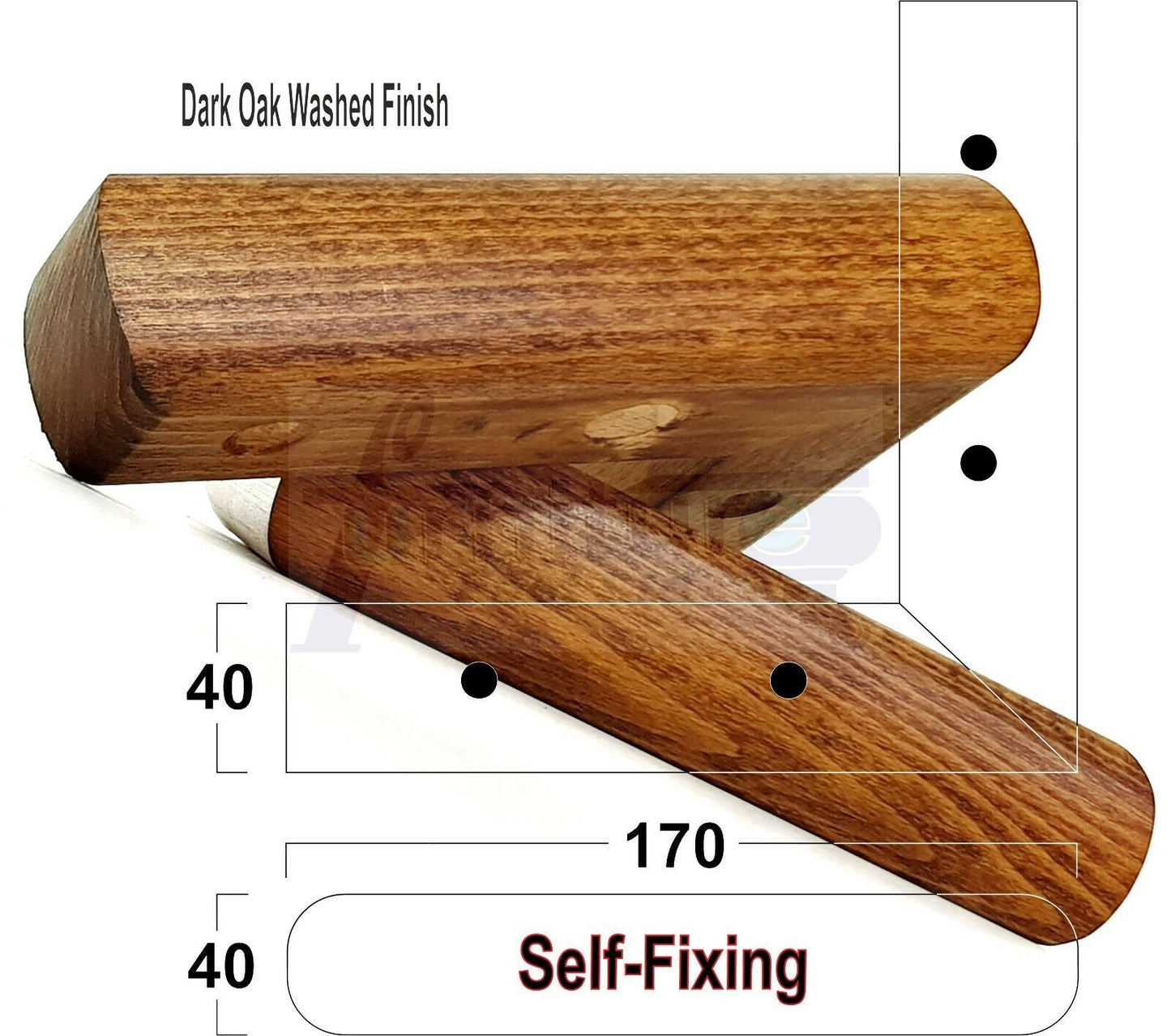 Set Of 4 Wooden Corner Furniture Feet 40mm High Replacement Sofa Chair Legs