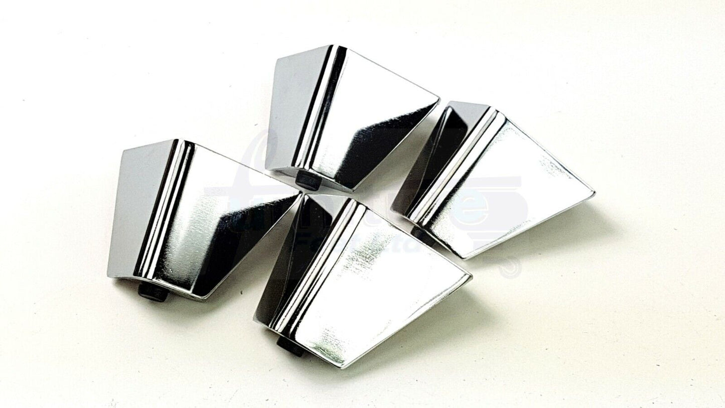 4 Metal Furniture Legs 60mm High Chrome Corner Feet Sofa Chair Beds Cabinets