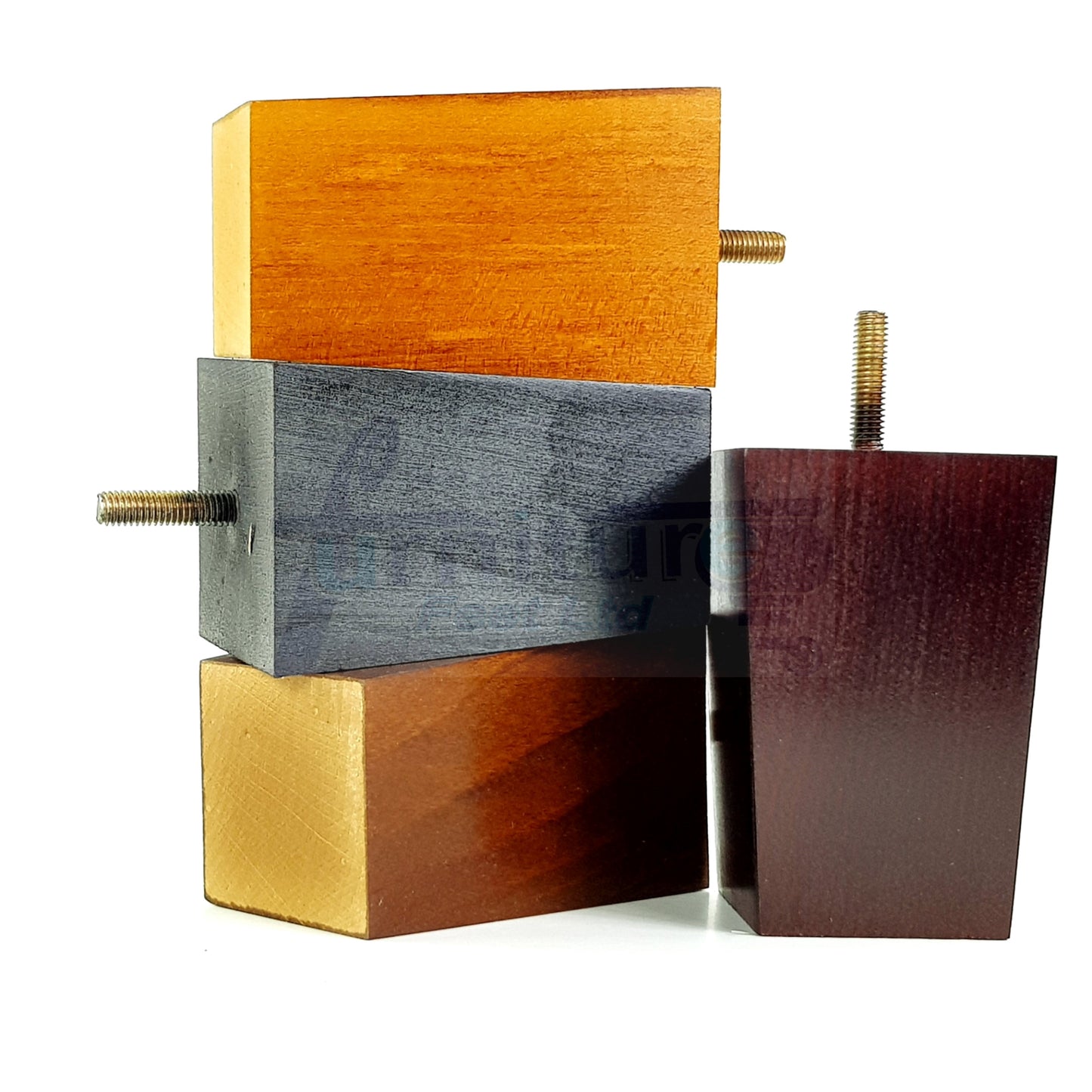 Solid Wood Furniture Feet Square Replacement Block Tapered Legs 100mm High M8 Set of 4 Sofa Chairs Stools Cabinets Beds