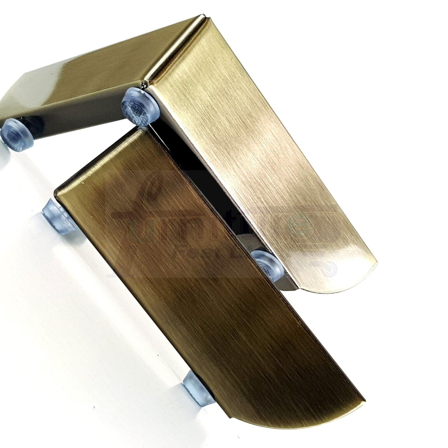 4x Metal Furniture Legs 40mm High Chair Feet Cabinets Brushed Brass (Self-Fix)