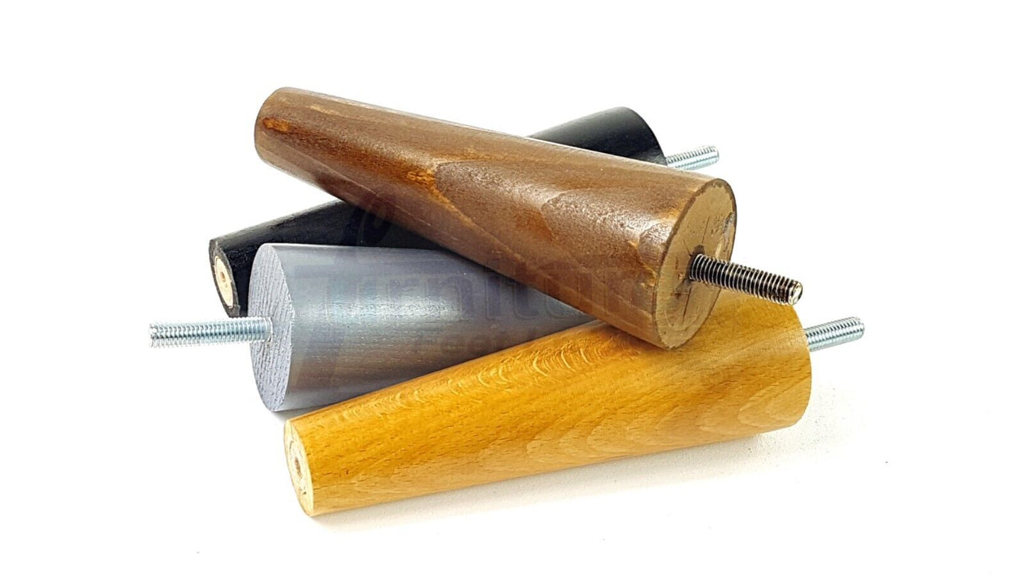 4 Solid Wood Replacement Furniture Chair Legs M8 Settee Sofa Feet 135mm High