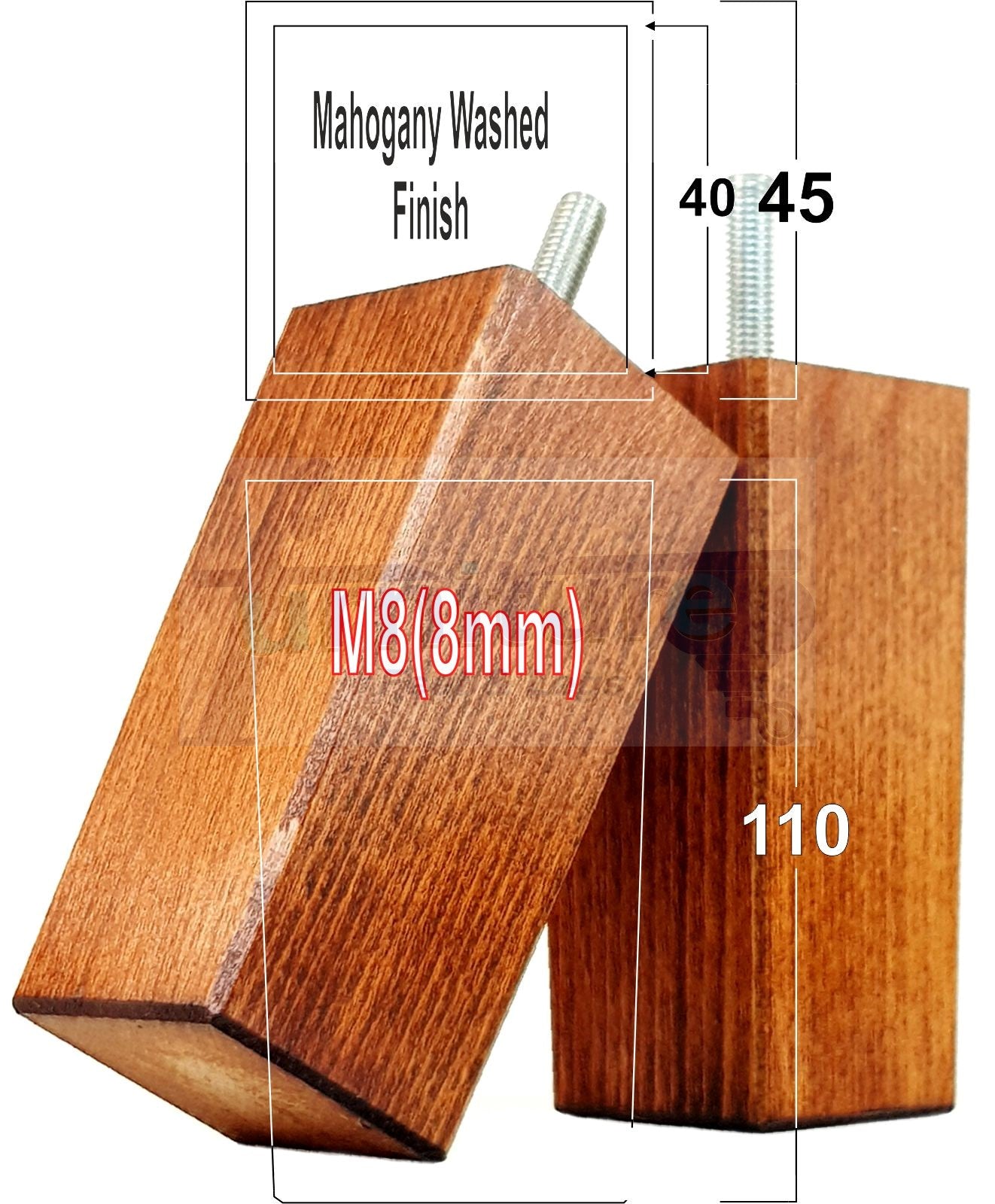 4 Wood Furniture Feet Replacement Legs 110mm High Chairs Stools Sofa Bed Settee & Cabinets M8